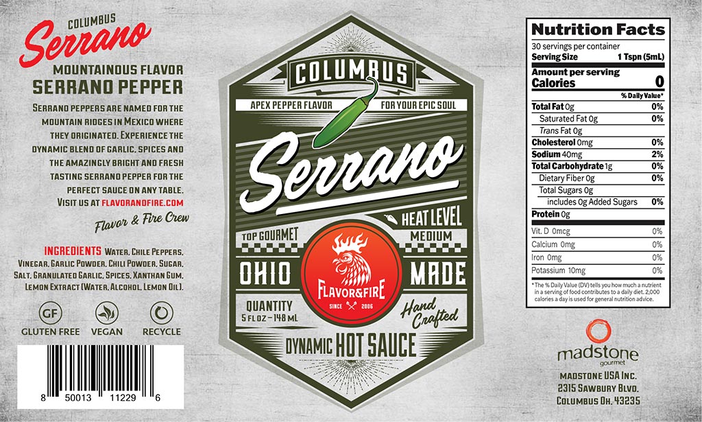 Flavor & Fire Serrano Hot Sauce